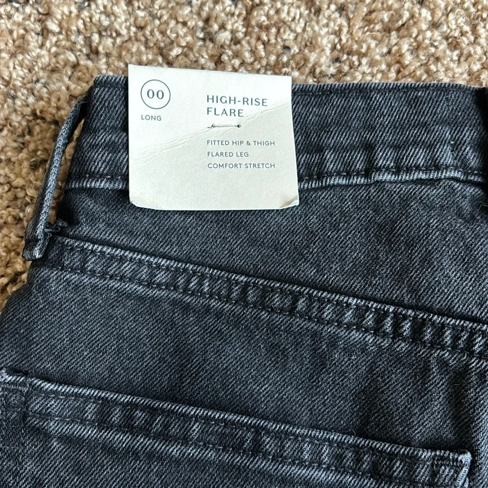Universal Thread High Rise Black Flare Cotton Jeans Size 00 Long